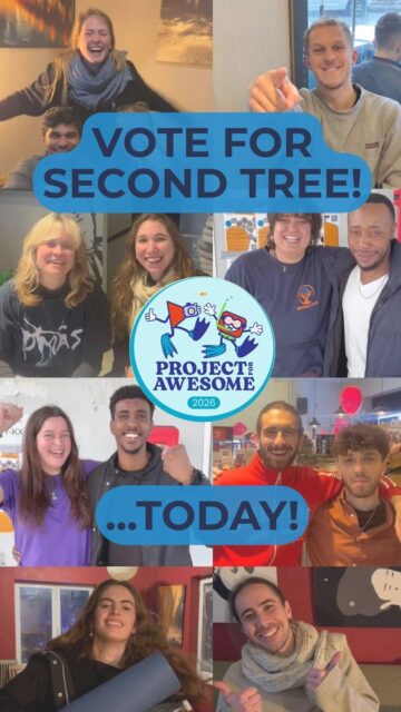 📣 FINAL CALL: Only 2 days left to vote!
At Second Tree, community is what we value the most. We work to build inclusive spaces in which nobody feels ‘the other’, valuing each individual in their complexity.✨
From our partnership coordinator Mattia, to our little students in the Scouts Programme…from our new Self-Advocacy students Ibrahim & Moheldin, to our Programmes Manager Juliette… follow their example &🏃♀️RUN to vote for Second Tree’s video for Project For Awesome 2026!
Here’s how:
1️⃣ Check out our video on the Project For Awesome website, https://projectforawesome.com/videos/vote-for-second-tree-project-for-awesome-26 🔗
2️⃣Sign in to vote & check your inbox to confirm your email address.
3️⃣ Go back to the website & hit the big VOTE button! ✅
Every click counts! 🌱💪
#ProjectForAwesome #Vote #SupportUs #SecondTree #RefugeesArePeople #SelfAdvocacy #Community #Impact #p4a