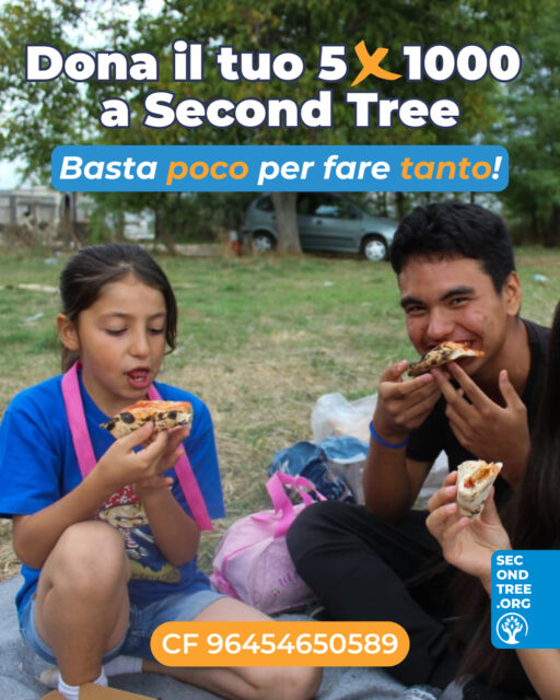 Fai pagare la pizza allo Stato! 🍕⁠
⁠
Per bambini profughi come Nursin (8 anni, dalla Siria) e Ali (15 anni, dall’Afghanistan) il tuo 5x1000 può significare farsi nuovi amici, andare in gita fuori dalle mura del campo profughi, e mangiare più pizza di quanta tre bambini ne possano digerire (anche se qui potremmo discutere): tutto questo grazie ai nostri Youth Programme.⁠
⁠
Il 5x1000 non ti costa niente! È solo una quota delle tasse che devi comunque pagare, e che puoi devolvere a un’organizzazione no-profit di tua scelta.⁠
⁠
Dal 14 maggio potrai modificare il tuo modulo 730: non dimenticare di aggiungere Second Tree! Abbiamo già la lista delle pizze da ordinare: ci serve solo la tua firma. Link in bio.🔗⁠
⁠
---⁠
⁠
Let the state cover the pizza! 🍕⁠
⁠
For refugee kids like Nursin (8, Syria) & Ali (15, Afghanistan), your 5x1000 could mean new friendships, trips beyond the isolated refugee camp walls, & more pizza than 3 kids can handle (debatable) – through our Youth Programmes.⁠
⁠
5x1000 doesn’t cost you a thing! It's just a share of taxes you already pay, redirected to a non-profit of your choice.⁠
⁠
Your Modulo 730 is editable from 14th May – don’t forget to add Second Tree! The pizza order is ready; we just need your signature. Link in bio.🔗⁠
⁠
#5x1000 #pizza #refugeesarepeople⁠ #bastapoco⁠ #profughi #amicizie #youthprogramme⁠