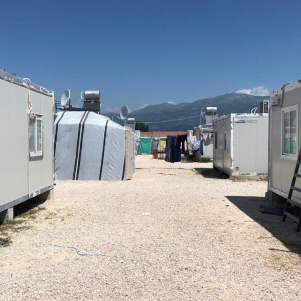 Katiskas Camp, one of the main camps Second Tree works in. The refugees live in containers.